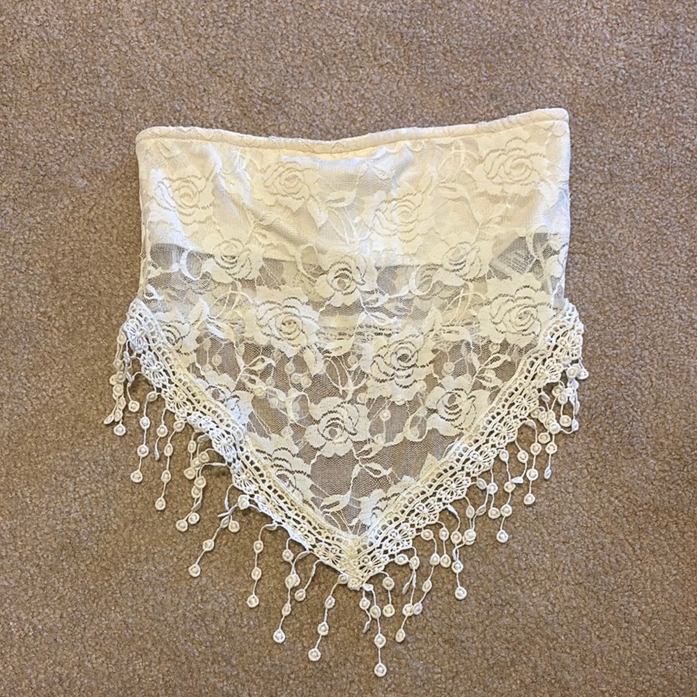 Edikted White Lace Crop Top